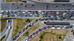 Aerial Top View Of Road Junction From Above, Automobile Traffic And Jam Of Cars, Transportation Concept Jaysi