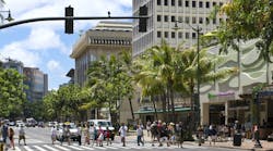 Waikiki Hawaii Street Crossing